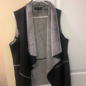 Pretty black and grey fur vest